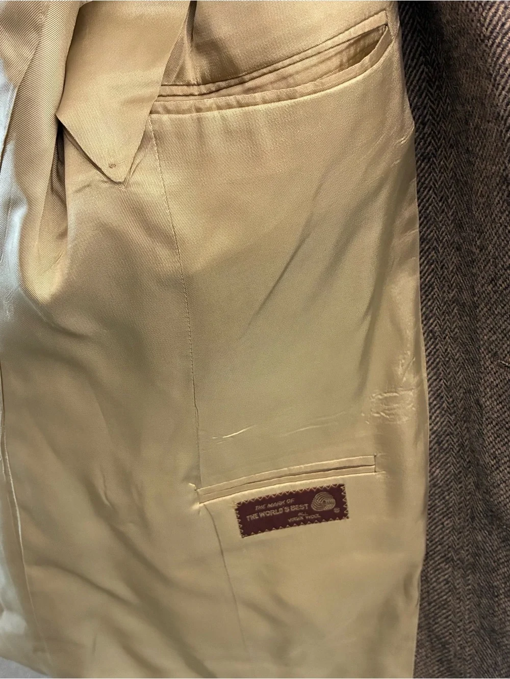 Chaps Ralph Lauren Brown Herringbone Wool Sport Coat Blazer Mens 40R USA Made